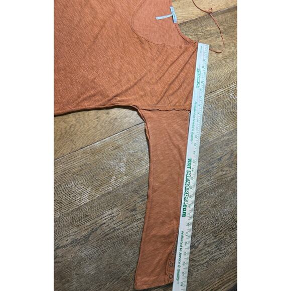 Free People Sienna Flor de Mayo Slouchy Long Sleeve T-Shirt Burnt Orange Sz S - Picture 6 of 9